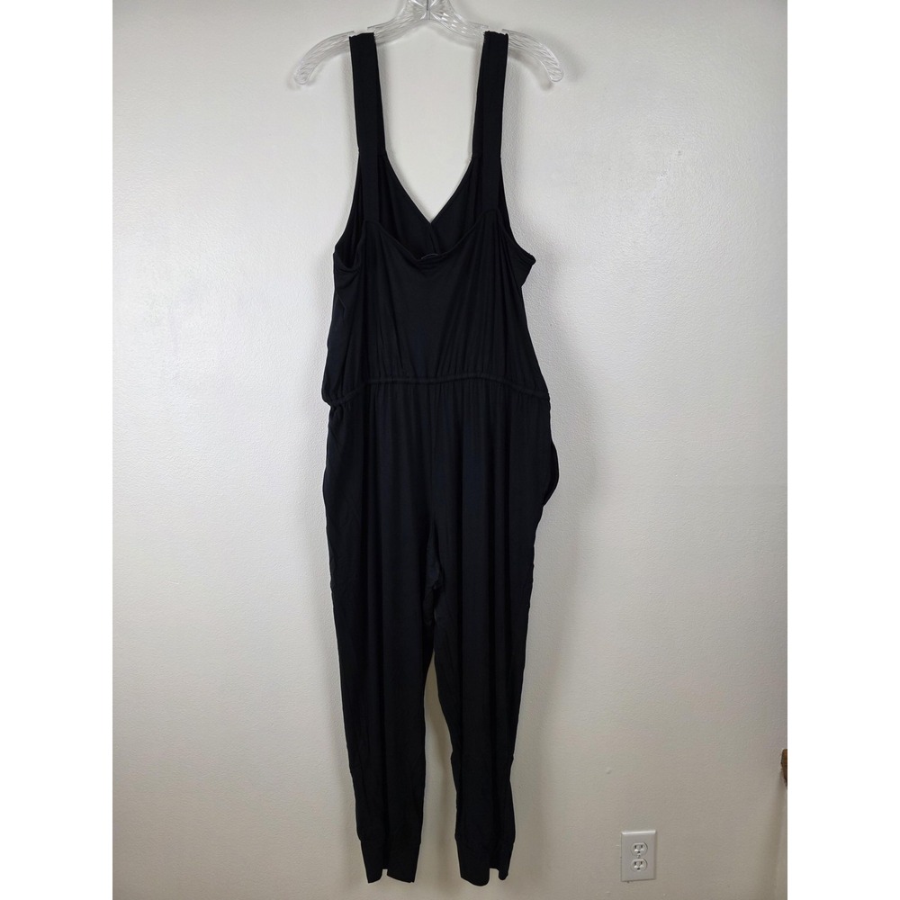 Skinnygirl Jumpsuit Womens XL Miranda Black Pockets Tie Waist Stretch Lounge - Picture 12 of 16